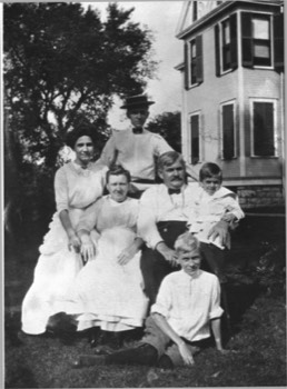 In back: William McKinley. Middle row: Norma, Alvina, Edward, Tiny. In front: Theodore Roosevelt