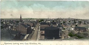  Looking west on Broadway from the top of the H&H building - 1907 