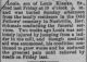 Louis Klenke Jr Death Nashville Journal (Illinois) 2 Nov 1894 pg 2 col 5
