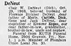 Clair W Deneut Obit STL Psot Dispatch 31 Oct 1968 pg 40 (8D) col 7