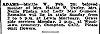 Mattie Adams Obit - San Diego Union 22 Feb 1942 pg 22 col 3 Mattie Adams Obit - San Diego Union 22 Feb 1942 pg 22 col 3