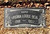 Beal, Virginia Louise grave marker Beal, Virginia Louise grave marker