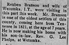 Reuben Branson Visit - The Bland Courier (Bland, MO) 14 Aug 1906 pg 8 col 4