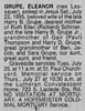 Eleanor Grupe nee Lassauer Obit 24 Jul 1995 pg 10 (4B) col 3