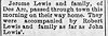Jerome Lewis and family pass through Annapolis Iron County Register 3 Aug 1911 pg 5