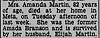 Amanda Martin nee Branson Obit - Iberia Sentinel 21 Nov 1935 pg 3 col 5