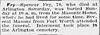 Spencer Fry Funeral Fort Worth Star-Telegram 20 May 1912 pg 14