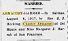 Chester Armacost to Margaret Harrah Married - The Californian - 4 Aug 1917 pg 5 col 2