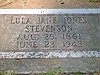 Lulu Jane Jones Stevenson gravemarker